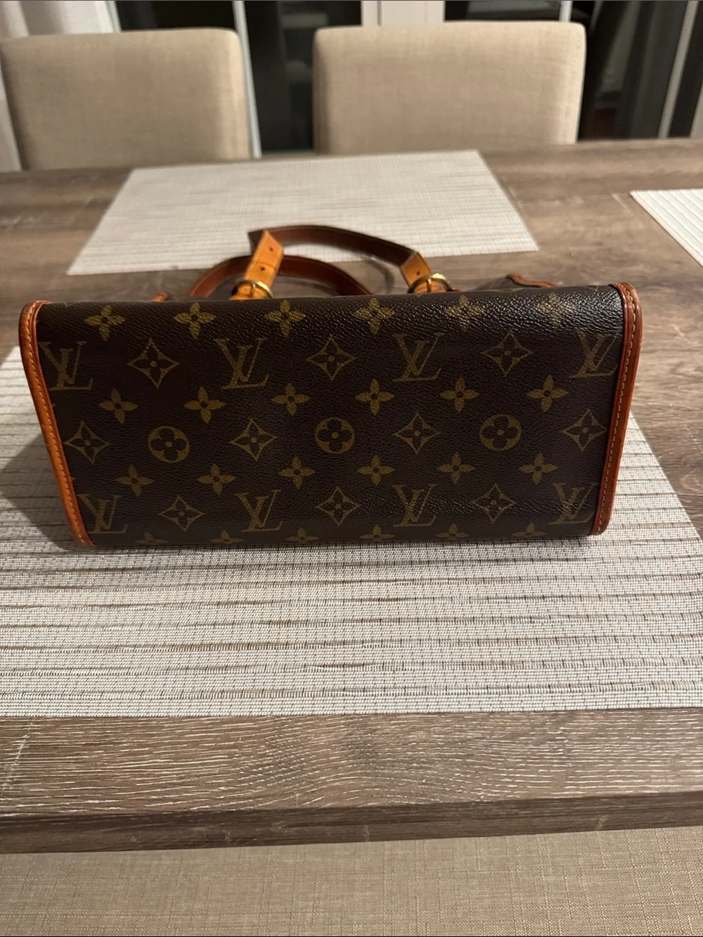 Louis Vuitton Monogram Canvas Messenger Bag with Tan Leather Trim